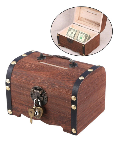 Caja De Almacenamiento De De Madera Con Cerradura, Memoria,a