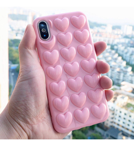Dmaos iPhone 12 Pro Max Case For Women, 3d Pop Bubble Heart