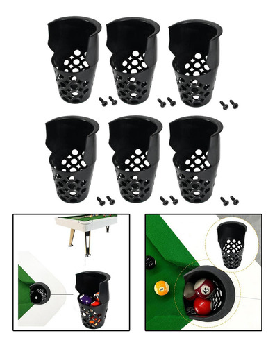 Wj1 6 Piezas De Bolsillos Para Mesa De Billar Con Tornillos,