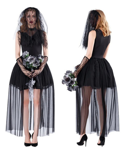 Vestido De Encaje Para Novia Con Disfraz De Zombi Muerto, Ca