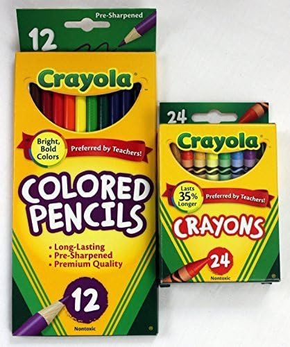 12 ct Crayola  lápices De Colores Pre-sharpened & 24 ct Cra