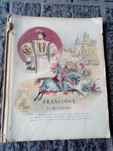 Antiguo Libro Francois 1er Le Roi Chevalier Dibujo A Robira