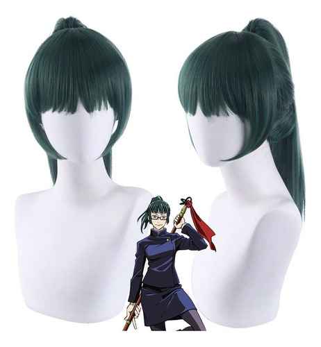 Peruca De Cabelo Anime Jujutsu Kaisen Zenin Maki 50cm