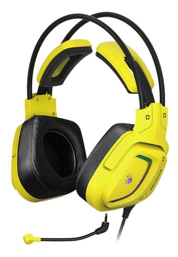Headset Gamer Usb 7.1 Bloody G575 Yellow Rgb Com Microfone
