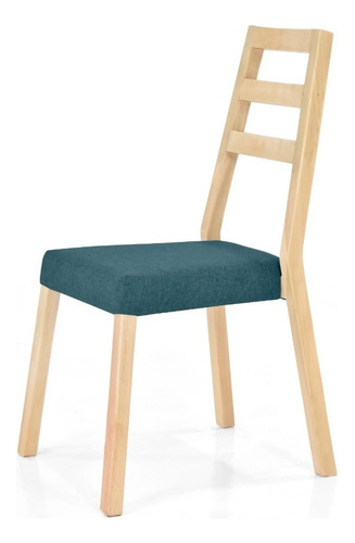 Silla Duncan En Tela Poliéster Estructura De La Silla Natural Asiento Azul