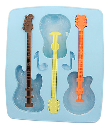 Bandeja De Cubitos De Hielo Forma De Guitarra Fiesta De...