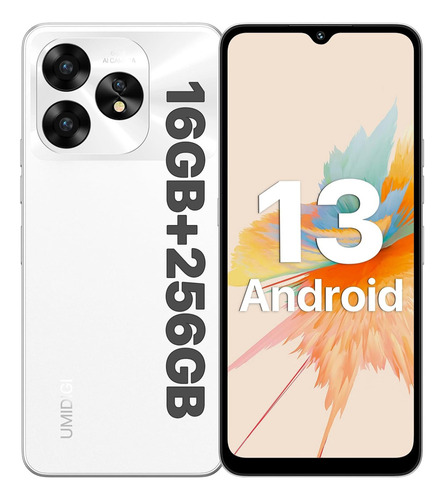 Umidigi A15 Cell Phones (16g+256g), Android 13 64mp Main Camera Octa Core Pantalla De Gota De Agua De Vista Completa Hd+ De 6,7 Batería De 5000 Mah