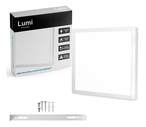 Kit 6 Luminário Painel De Plafon Led Sobrepo 30w Branco Frio 110V/220V