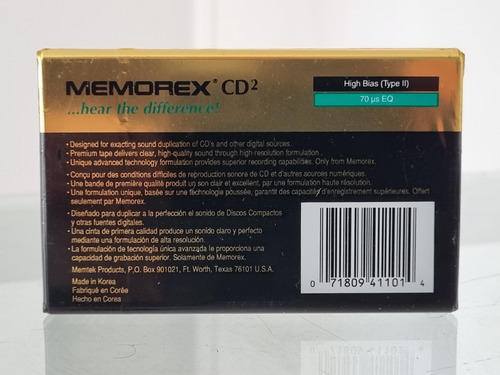 Fita Cassete Memorex 110 High Bias Cromo