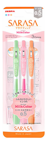 Set De 3 Lápices Gel Sarasa Clip Milk - Zebra