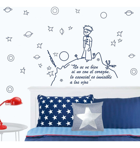 Imagen 3 de 5 de Vinilos Decorativos Principito Planeta Estrellas