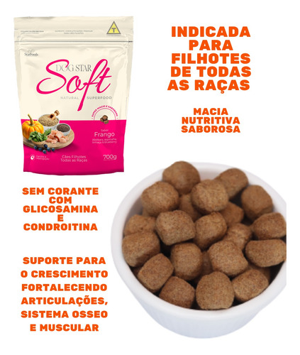 Ração Macia Dog Star Soft Filhotes Kit 2un Super Premium