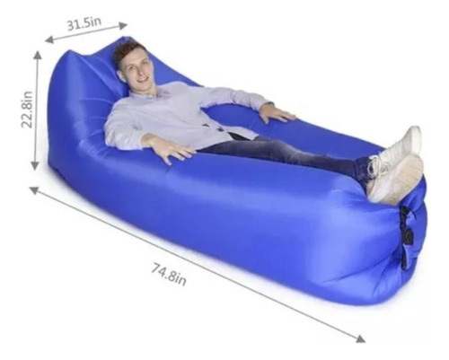 Sofá Sillón Inflable Tumbona Cojín Banano Camping Aire Playa
