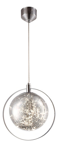 Lámpara Colgante Led 15 W Metal/cristal Aro 2g Iluminación Color Cromo