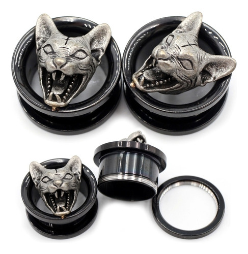 (par) Expansor Gato Demonio En Acero Inoxidable