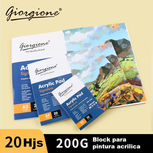 Imagen 7 de 10 de Croquera Block Acrilica Giorgione 200g 20hjs A3 297x420mm