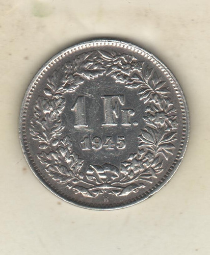 Suiza 1 Franco De Plata Año 1945 - Km 24 - Excelente+