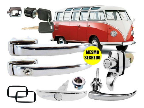 Kit Maçanetas Externas + Fechadura Kombi Corujinha Cromada