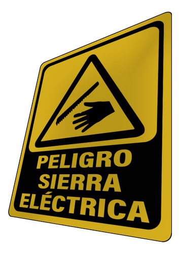 Letrero Peligro Sierra Eléctrica Carnicería Madera Señal