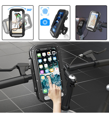 Soporte Impermeable Para Teléfono Móvil De Moto Ajustable En