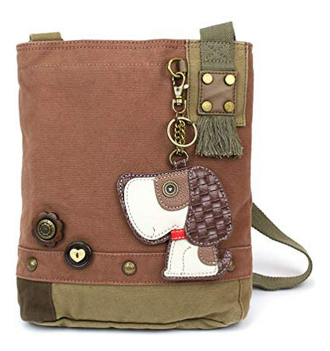 Chala Patch Crossbody Bolsa, Perro Toffy, Malva.