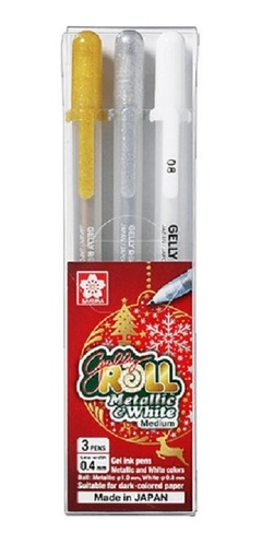 Boligrafos Tinta Gel 3 Colores Sakura Gelly Roll 