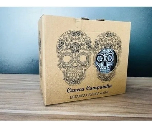 Caneca De Chopp Cerveja C Campainha Estampa Caveira Mexicana