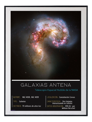 Póster/afiche Astrofotografía Real (galaxias Antena) Nasa