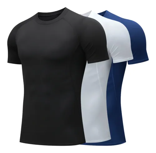 3 Camisetas Compressão Rash Guard Treino Academia Apertada