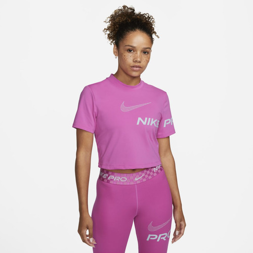 Playera Para Mujer Manga Corta Nike Pro Dri-fit Rosa 