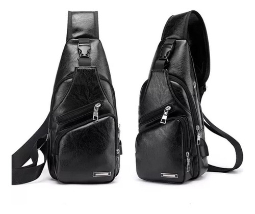 Mochila De Hombro Bandolera Antirobo Piel Con Usb