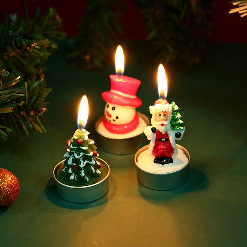 Caja De Regalo De 24 Velas Navideñas Pintadas Pequeñas