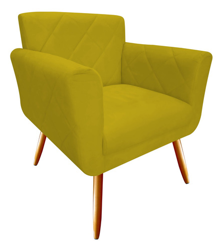 Kit 2 Poltronas Decorativa Sabrina Corino Amarelo