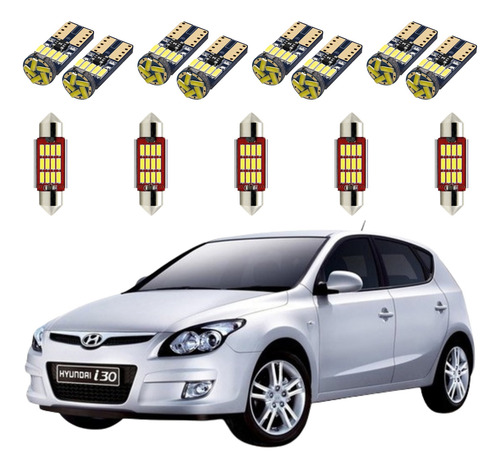 Kit Lâmpada Led Interna T10 Hyundai I30 2009/2012 Canbus