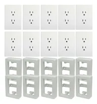 Comprar Paquete De 10 Contactos Duplex 15a 127v Y Chalupa Sobreponer