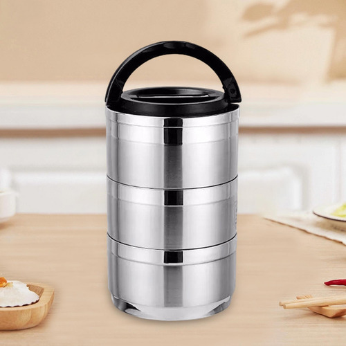 Fiambrera Bento Box De Acero Inoxidable Ligera Para 3 Capas