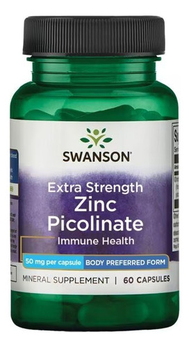 Zinc Picolinato 50 Mg Swanson 60 Cápsulas