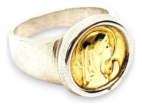 Anillo Plata Y Oro Virgen Niña