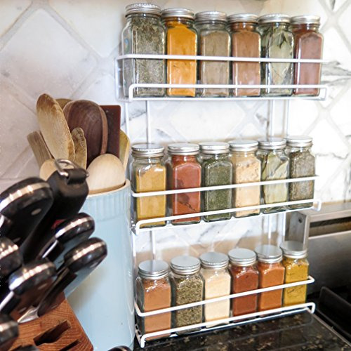 Evelots 3-tier Spice Rack-door/montaje En Pared Robusto Meta