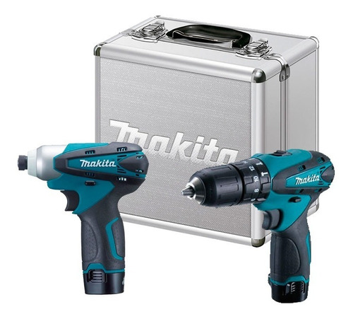 Parafusadera Furadeira Impacto 2 Bat Bivolt Dk1493 Makita Cor Azul-turquesa Voltagem 110v/220v