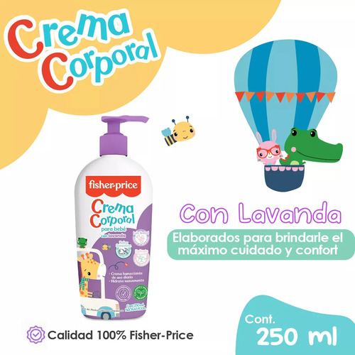 2 Crema Corporal Fisher Price Lavanda 250ml