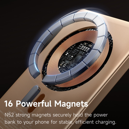 Power Bank Inalámbrico Magnético Cargador Delgado 5000mah Desert Gold