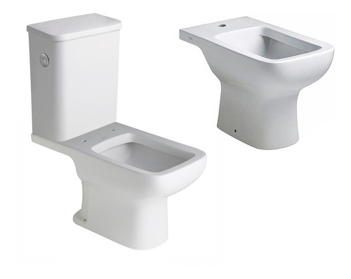 Inodoro Con Mochila Ferrum Largo Bidet Juego De Baño Trento