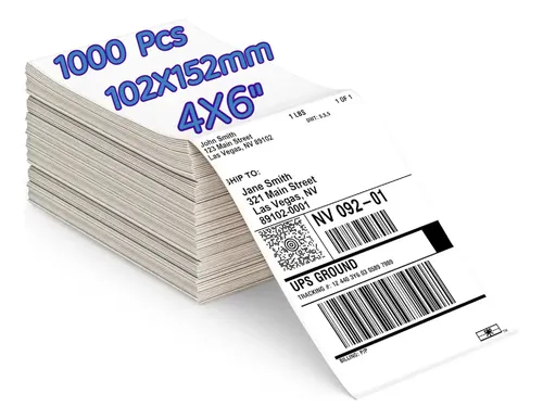 Etiqueta Térmica 10x15cm Aiyin 1000 Unidades Branco Impressora Código Barras