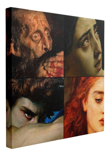 Cuadro Sentimientos Miedo, Decepción, Odio Y Tristeza 40x40