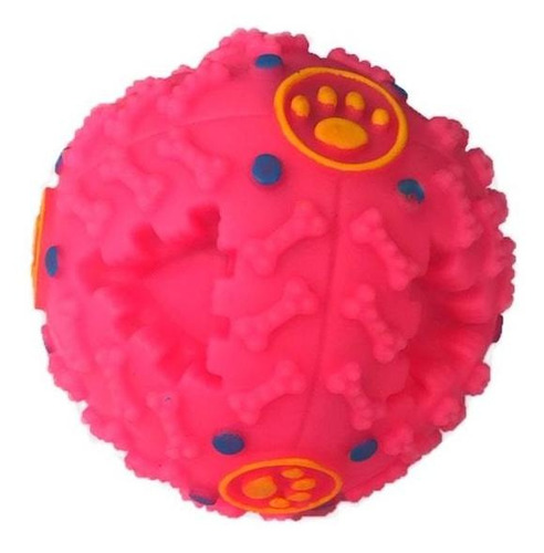 Imagem 1 de 3 de Bola Mordedor Petisco Pet Para Cachorros Interativa Rosa