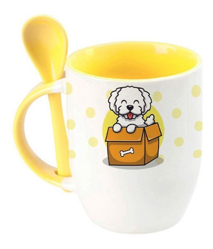 Taza Con Cuchara Cachorrito French Poodle