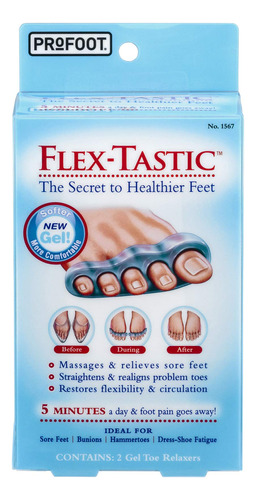 Profoot Care Flex Tastic Gel Toe Relajantes - 2 Ea (paquete.