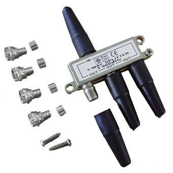 Splitter Divisor De Señal Cable Coaxial 3 Vías C/fichas