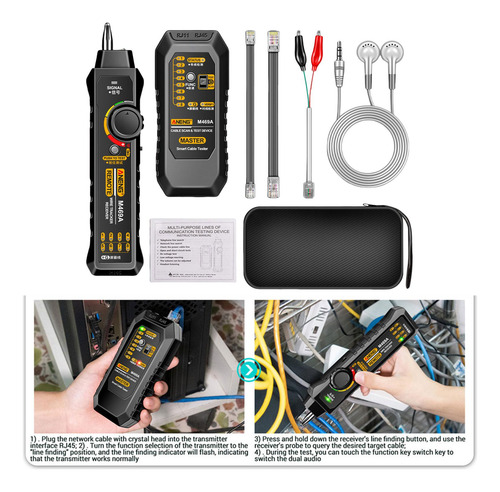 Probador De Cable De Red Herramienta De Red Rj45 + Negro